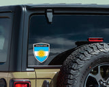 Argentina flag Shield shape decal car bumper window sticker set of 2,  SH001