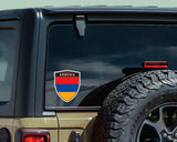 Armenia flag Shield shape decal car bumper window sticker set of 2,  SH003