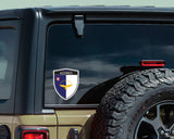 Azores flag Shield shape decal car bumper window sticker set of 2,  SH006