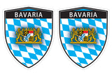 Bavaria flag Shield shape decal car bumper window sticker set of 2,  SH007