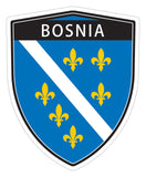 Bosnia flag Shield shape decal car bumper window sticker set of 2,  SH009