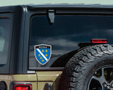 Bosnia flag Shield shape decal car bumper window sticker set of 2,  SH009