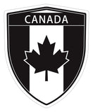 Canada Black flag Shield shape decal car bumper window sticker set of 2,  SH012