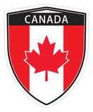 Canada flag Shield shape decal car bumper window sticker set of 2,  SH011