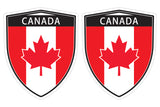 Canada flag Shield shape decal car bumper window sticker set of 2,  SH011