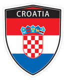 Croatia flag Shield shape decal car bumper window sticker set of 2,  SH015