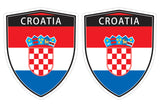 Croatia flag Shield shape decal car bumper window sticker set of 2,  SH015