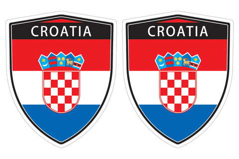 Croatia flag Shield shape decal car bumper window sticker set of 2,  SH015