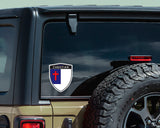 Christian flag Shield shape decal car bumper window sticker set of 2,  SH013