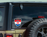 Croatia flag Shield shape decal car bumper window sticker set of 2,  SH015