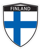 Finland Finish flag Shield shape decal car bumper window sticker set of 2,  SH019