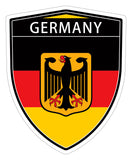 Germany Deutschland German eagle flag Shield shape decal car bumper window sticker set of 2,  SH020