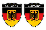 Germany Deutschland German eagle flag Shield shape decal car bumper window sticker set of 2,  SH020