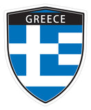 Greece Greek flag Shield shape decal car bumper window sticker set of 2,  SH021