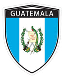 Guatemala flag Shield shape decal car bumper window sticker set of 2,  SH022