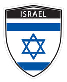 Israel Israeli flag Shield shape decal car bumper window sticker set of 2,  SH028