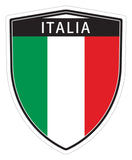 Italia Italy flag Shield shape decal car bumper window sticker set of 2,  SH029