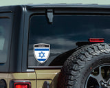 Israel Israeli flag Shield shape decal car bumper window sticker set of 2,  SH028