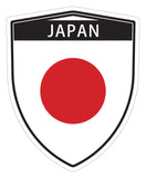 Japan flag Shield shape decal car bumper window sticker set of 2,  SH030