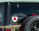 Japan flag Shield shape decal car bumper window sticker set of 2,  SH030