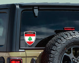 Lebanon Lebanese flag Shield shape decal car bumper window sticker set of 2,  SH032