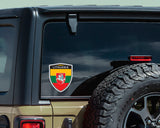 Lithuania flag Shield shape decal car bumper window sticker set of 2,  SH033