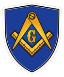 Mason Masonic freemasonry flag Shield shape decal car bumper window sticker set of 2,  SH064