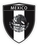 Mexico Black flag Shield shape decal car bumper window sticker set of 2,  SH035