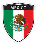 Mexico Mexican flag Shield shape decal car bumper window sticker set of 2,  SH034