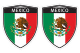 Mexico Mexican flag Shield shape decal car bumper window sticker set of 2,  SH034