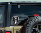 Mexico Black flag Shield shape decal car bumper window sticker set of 2,  SH035