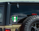 Nigeria flag Shield shape decal car bumper window sticker set of 2,  SH036