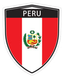 Peru Peruvian flag Shield shape decal car bumper window sticker set of 2,  SH038