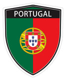 Portugal flag Shield shape decal car bumper window sticker set of 2,  SH041