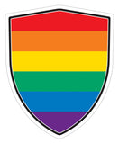 Pride LGBT gay Lesbian flag Shield shape decal car bumper window sticker set of 2,  SH065