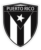 Puerto Rico Black flag Shield shape decal car bumper window sticker set of 2,  SH043