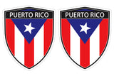 Copy of Puerto Rico flag Shield shape decal car bumper window sticker set of 2,  SH042