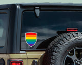 Pride LGBT gay Lesbian flag Shield shape decal car bumper window sticker set of 2,  SH065