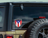 Copy of Puerto Rico flag Shield shape decal car bumper window sticker set of 2,  SH042