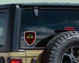 Punisher Skull Zombie flag Shield shape decal car bumper window sticker set of 2,  SH069