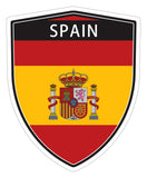 Spain Spanish flag Shield shape decal car bumper window sticker set of 2,  SH048