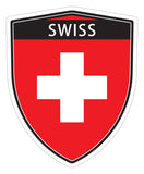 Switzerland Swiss flag Shield shape decal car bumper window sticker set of 2,  SH049