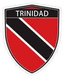 Trinidad and Tobago flag Shield shape decal car bumper window sticker set of 2,  SH051