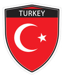 Turkey Turkish flag Shield shape decal car bumper window sticker set of 2,  SH052