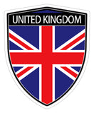 United Kingdom British Great Britain Flag Shield shape decal car bumper window sticker set of 2,  SH056