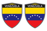 Venezuela Flag Shield shape decal car bumper window sticker set of 2,  SH059