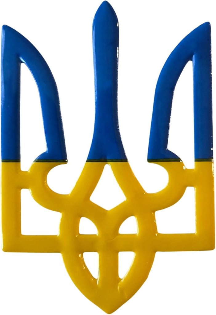 Ukrainian Trident Blue Yellow Finish Decal Emblem Ukraine Tryzub 3D Sticker car 2"x3" (Copy)