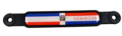 Dominican Republic Flag Screw On License Plate Emblem Car Decal Badge