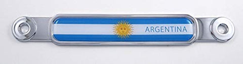Argentina Flag Chrome Emblem Screw On car License Plate Decal Badge