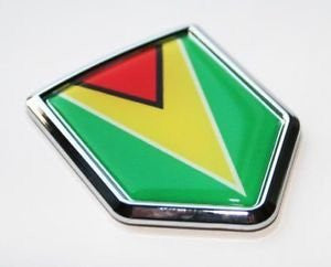 Guyana Flag Decal Car 3D Chrome Emblem Sticker